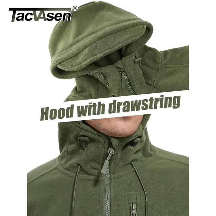 TACVASEN automne hiver hommes à capuche polaire veste pleine fermeture éclair doux chaud coupe-vent