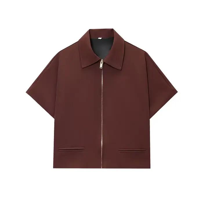 MUJER 2025 veste courte femmes fermeture éclair varsité femmes vestes à manches courtes femmes mante