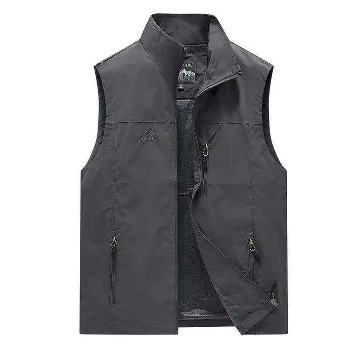 FGKKS printemps nouveaux hommes gilet loisirs de plein air couleur unie gilet jeune d'âge moyen phot