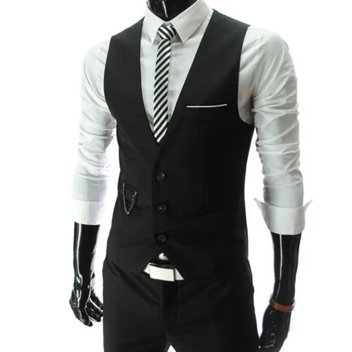 7XL haute qualité robe gilets pour hommes coupe ajustée hommes costume Gilet Homme Gilet Homme décon