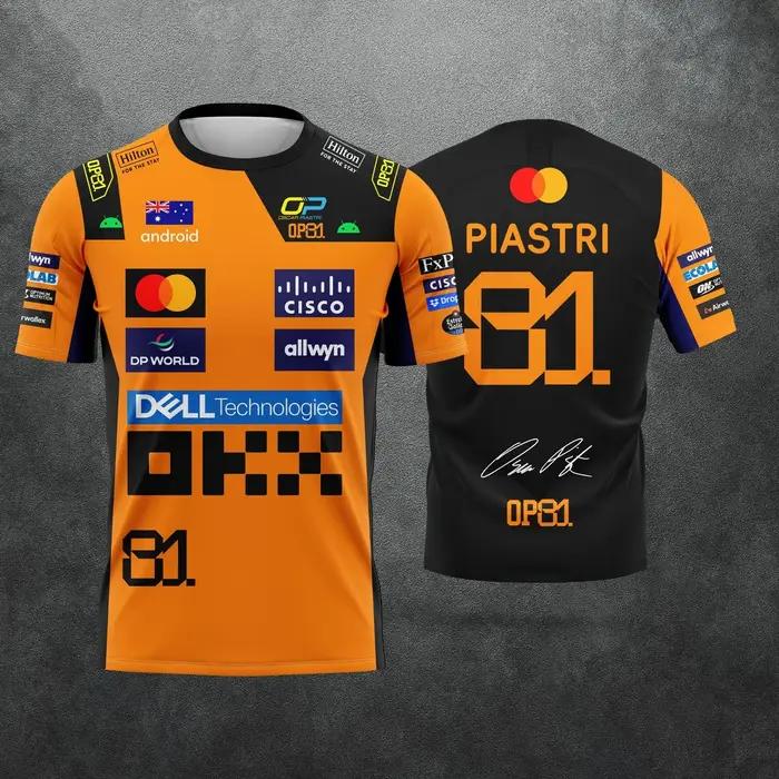 T-shirts de course pour hommes et femmes - Pilote # 1 Lando Norris & Driver # 81 Piastri Fan Tops Sp
