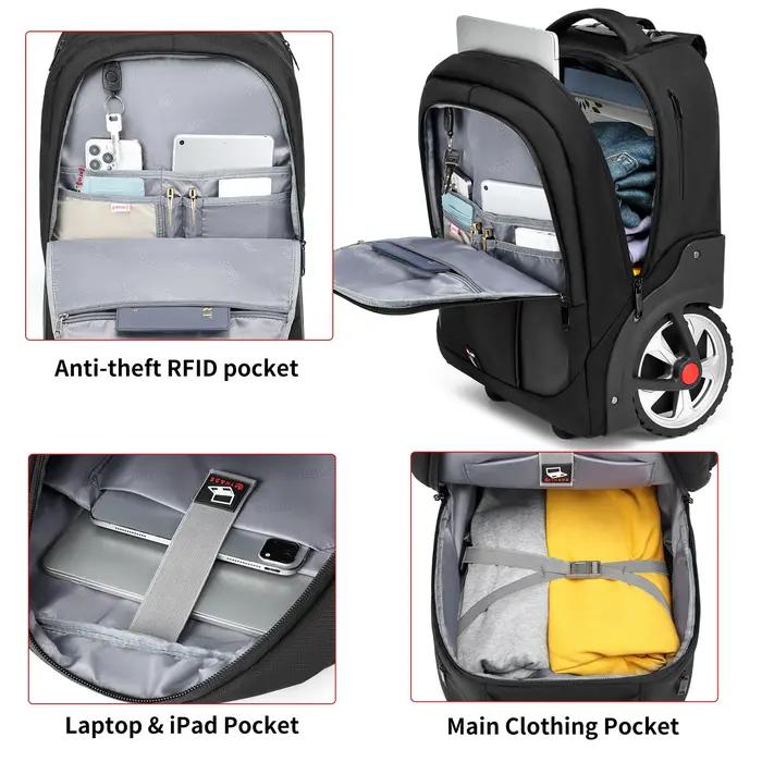 Sac à dos à bagages roulants de 20 pouces avec roulettes