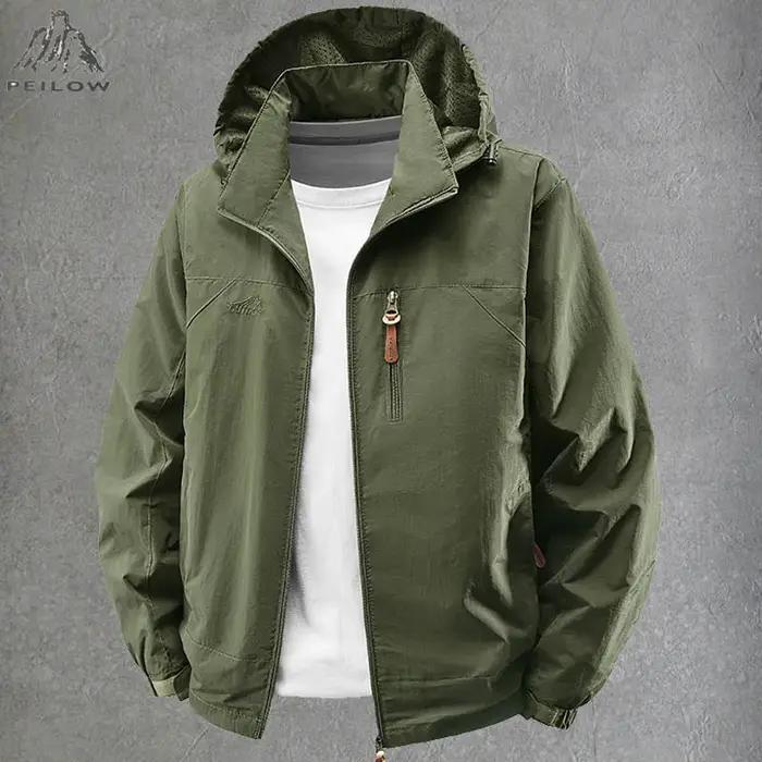Printemps automne coupe-vent imperméable randonnée vestes hommes en plein air Camping manteaux à cap