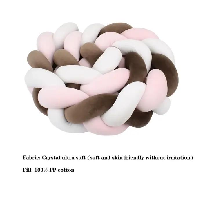 Pare-chocs de lit de bébé diamètre 1m 2m 3m 4m nouveau-né protection oreiller tressé à nœuds coussin berceau pare-chocs anti-collision sécurité chambre bébé