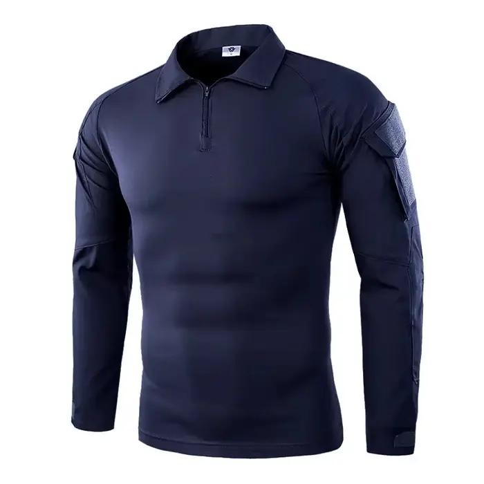 Chemise de Combat à manches longues pour hommes, chemises tactiques en coton Ripstop avec fermeture