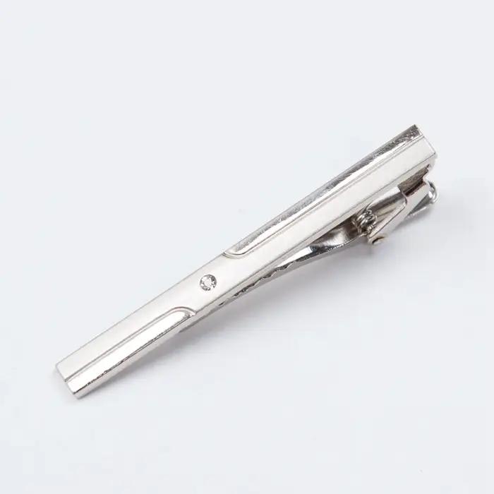 Pince à cravate en métal couleur argent pour hommes, pour cadeaux de mariage, fermoir à cravate, bar