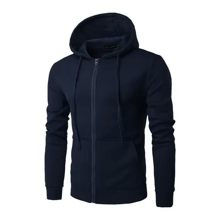Sweat à capuche ample et décontracté en polaire pour hommes, à la mode, avec fermeture éclair, adapt