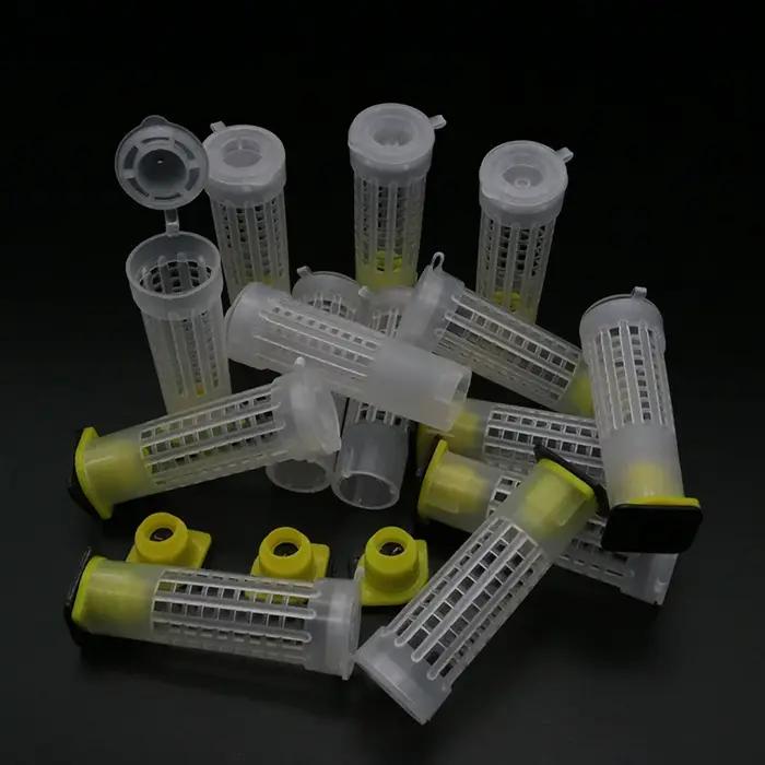 50 pièces Nicot abeille cheveux rouleau reine Cages en plastique protection scellé cellule couvertur