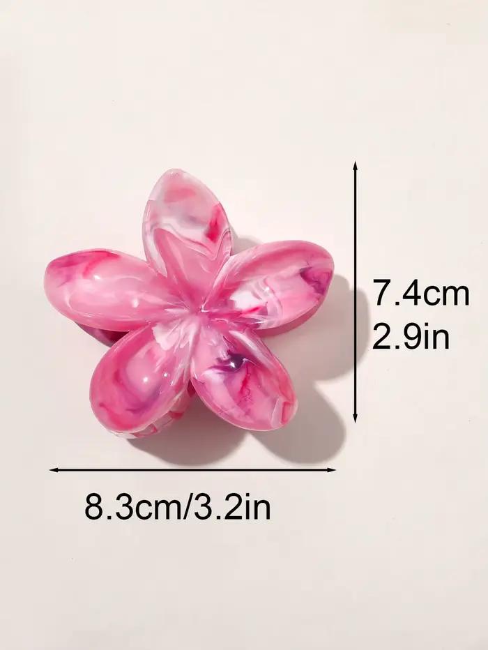 Pinces à cheveux Style forêt bohème pour femmes, 4 pièces, motif marbre Rose, pince requin à la mode