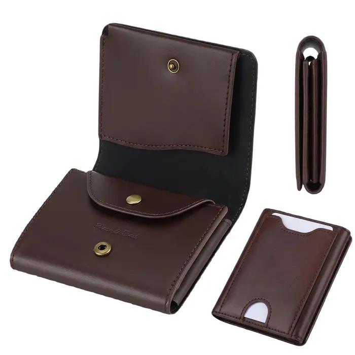 Petit portefeuille Portable pour hommes en cuir de Grain fin