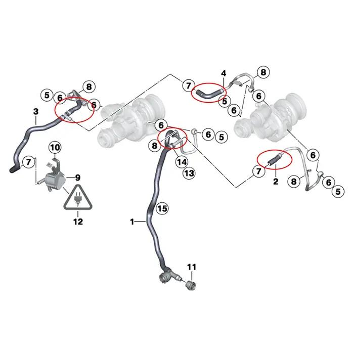 Kit de tuyau de réparation de ligne de liquide de refroidissement Turbo, mise à niveau pour BMW N63