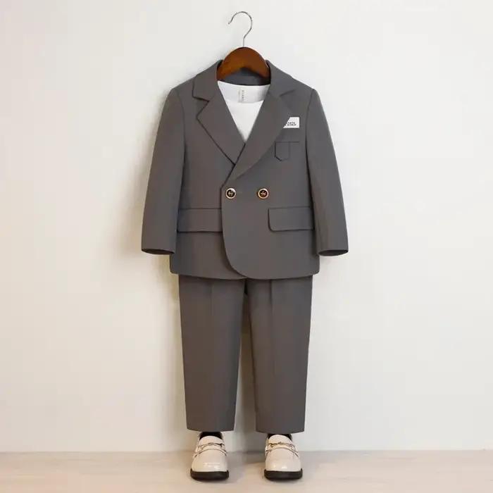 Costume de Spectacle de Piano Noir pour Garçon Adolescent, Tenue de Cérémonie de Remise de Diplôme,