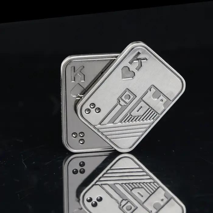 KK AA Fidget Slider métal crâne Push Slider soulagement du Stress jouet Anti-Stress EDC haut filatur