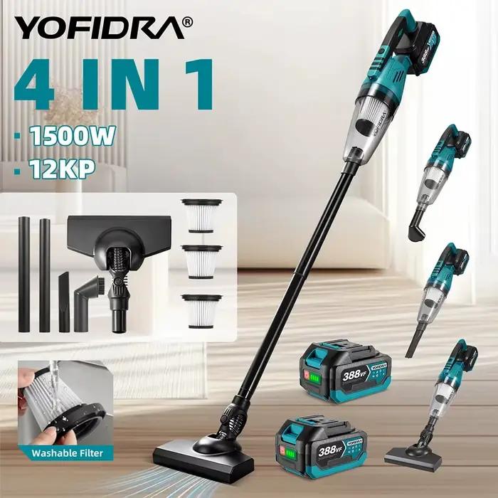 YOFIDRA 1500W 12KPA aspirateur électrique sans fil Portable 2IN1 outil électrique de nettoyage de vo