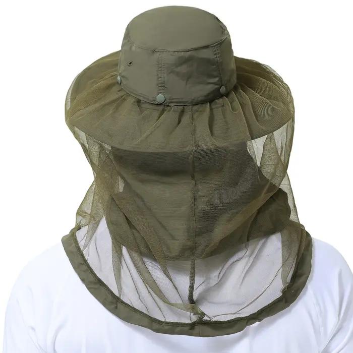 BASSDspatule-Chapeau Anti-Moustiques avec Filet Caché pour Homme et Femme, Rabat de Cou, Pêche en Pl