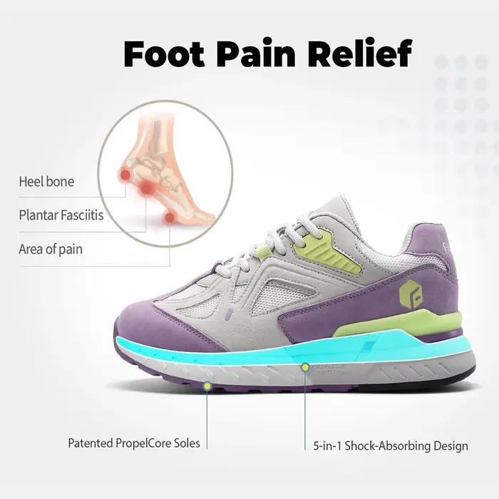 FitVille chaussures de marche Extra larges pour femmes baskets légères à large largeur pour pied pla