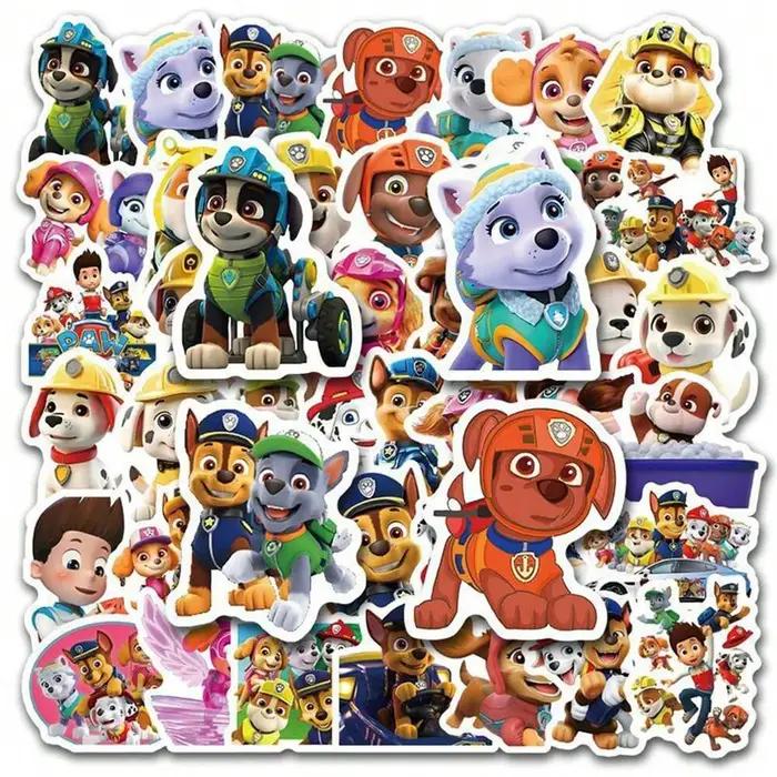 Autocollants de patrouille de patte, 80 pièces, autocollants de dessin animé en PVC, jouets de décor