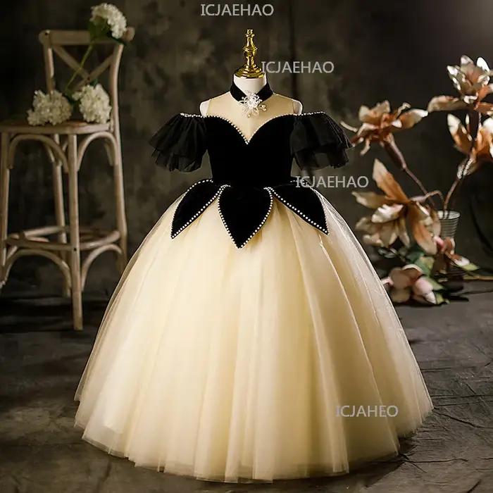 Robe de princesse pour filles, tenue de spectacle de piano pour petite fille, vêtements pour enfants
