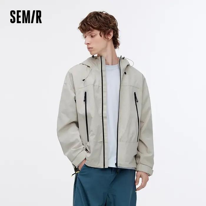 Semir veste hommes Sport de plein air ample à capuche Patchwork maille 2025 automne haut texturé vêt