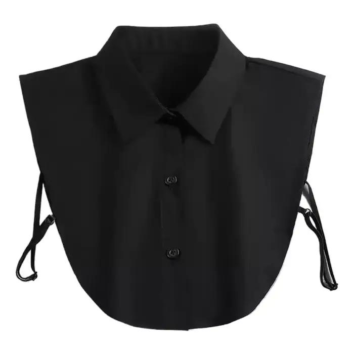 Faux col détachable pour filles, chemises, demi-chemisier, robe baccalauréat, hauts de couleur unie,