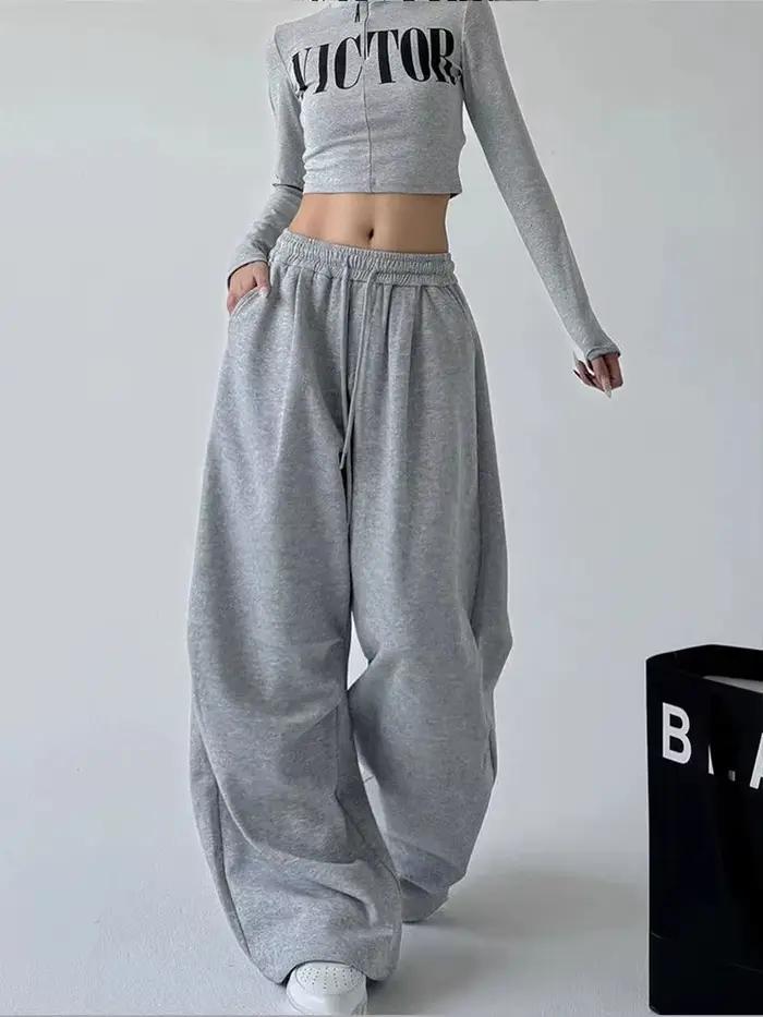 Pantalon de survêtement Y2K Harajuku à jambe large pour femme