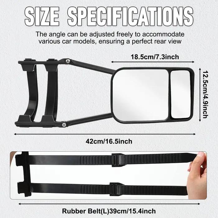 Rétroviseur de remorquage universel pour caravane et voiture, sangle d'extension réglable pour doubl