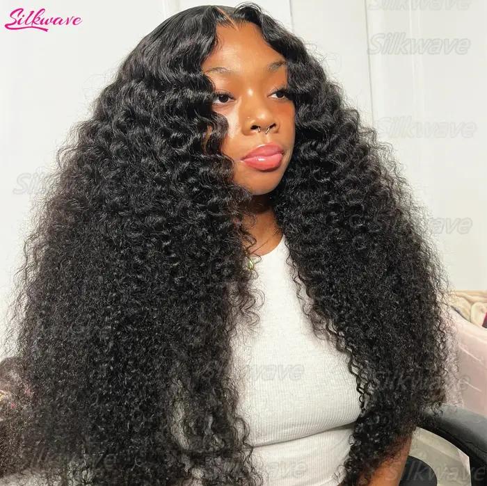 Perruque frontale en dentelle HD 13x6, cheveux humains bouclés Deep Wave, densité 250, pré-épilée, W