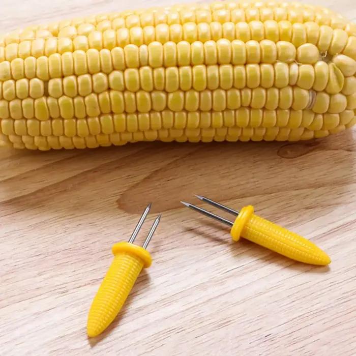 Fourchette à maïs pour Barbecue, 10 pièces, supports de maïs en acier inoxydable, Anti-brûlure, aigu
