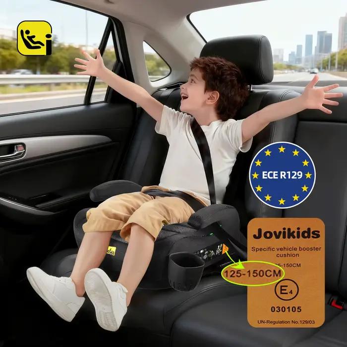 Siège rehausseur portable Jovikids OHHO+ pour enfants de 125 à 150 cm avec porte-gobelet, siège auto