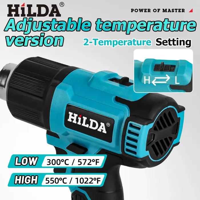 Pistolet à air chaud portatif HIDLA 21V, rechargeable sans fil, deux modèles, compatible avec batter