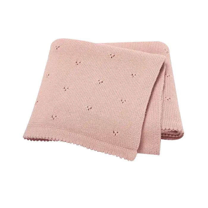 Couvertures pour bébé Super douces pour nouveau-né, garçons et filles, en tricot de coton, couettes