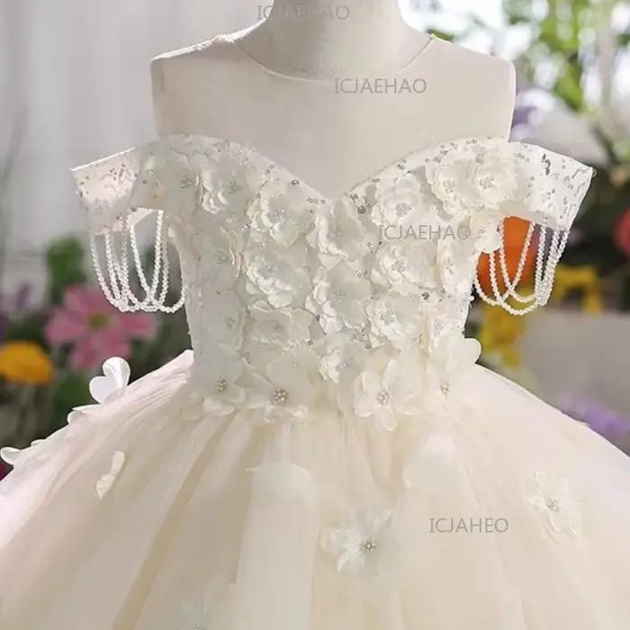 Robe de princesse pour filles, idéale pour anniversaire, demoiselle d'honneur, mariage, spectacle de