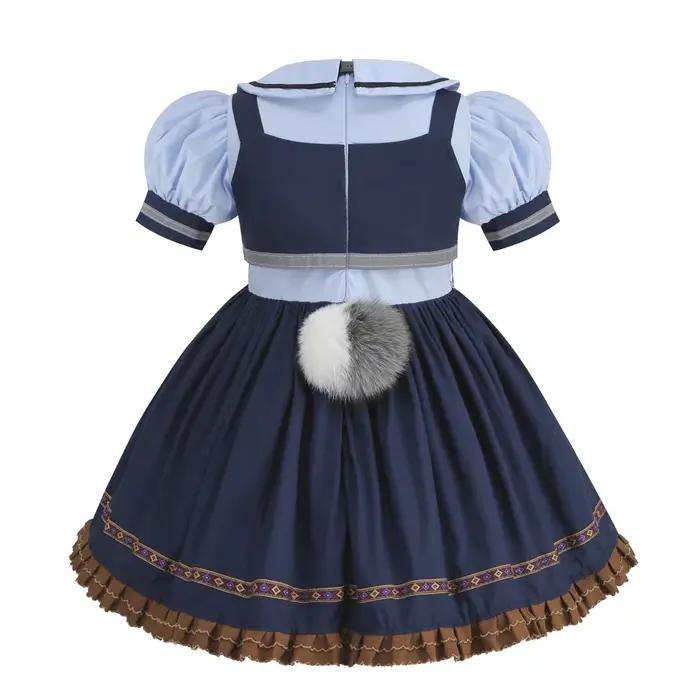Costume de cosplay Judy pour enfants, robe de fête de carnaval, ensemble de chaussettes, ceinture et