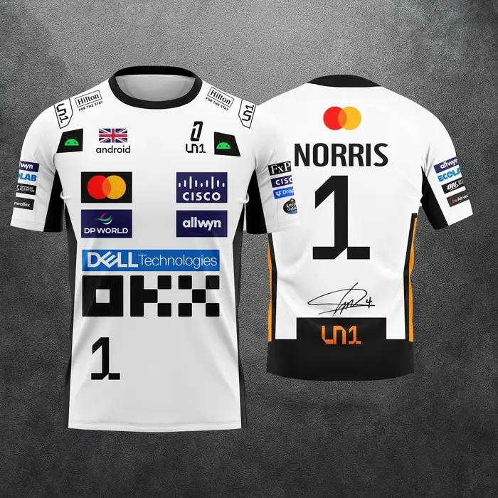 NOUVELLE CHEMISE DE COURSE 2026 - RIDER # 1 LANDO NORRIS Y RIDER # CAMISETA INFORMAL 81PIASTRI F