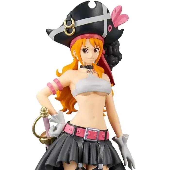 19CM Anime une pièce Nami noir vêtements Figurine une pièce FILM rouge habiller Figurine PVC modèle