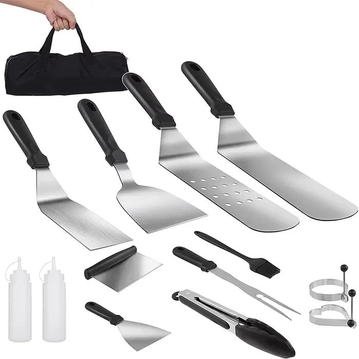LMETJMA-Kit d'accessoires pour grill plat, avec sac de transport, 12 pièces, JT48