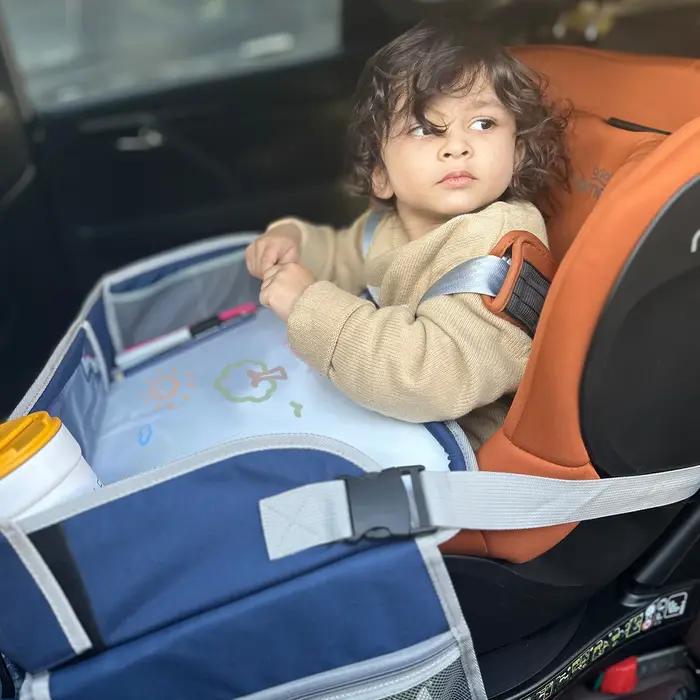 Plateau de voyage multifonctionnel pour enfants siège de voiture table de jeu organisateur stockage collations jouets porte-gobelets sécurité étanche occassions spéciales