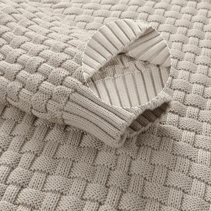 Pull tricoté à col ras du cou pour homme, chaud et doux, manches longues, bord côtelé texturé, confo