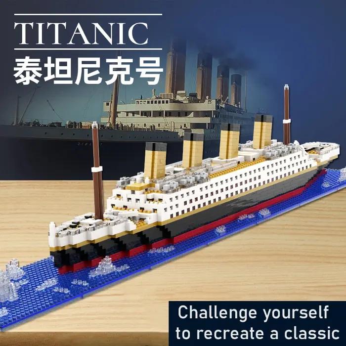 Kit de modèle de brique de soleil de croisière de puzzle de Titanic pour garçon et fille, jouet d'as