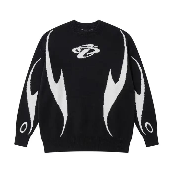 Pull rétro à manches longues pour femme, pull à la mode, motif étoile, Y2K, décontracté, Harajuku, t