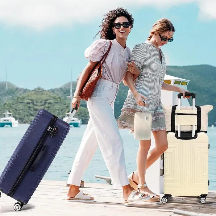 Ensemble de bagages 3 pièces, valises à coque rigide, boîte d'emballage de voyage avec roue, serrure