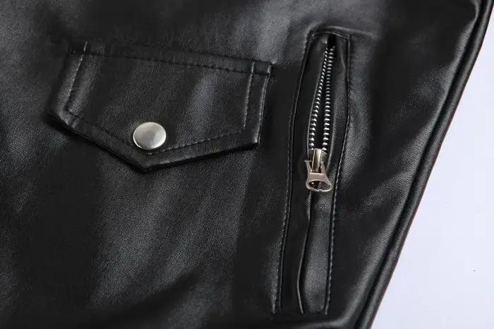 Veste de moto en cuir PU pour hommes, manteau Slim Fit, mode