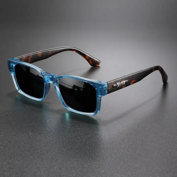Lunettes de soleil rétro punk - Monture carrée protectrice, UV400 unisexe pour les aventures en plei