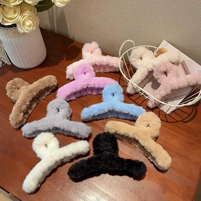 Griffe en peluche pour femmes, Barrette en forme de crabe acrylique élégante, épingle à cheveux, acc