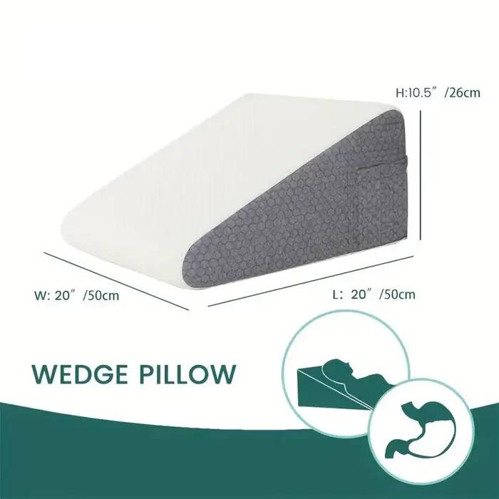 Oreiller compensé de lit pour dormir, dessus en mousse à mémoire de forme douce, cale d'oreiller tri