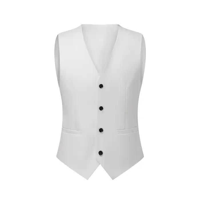 Costume blanc trois pièces pour hommes, Anti-rides, sans fer, costume formel d'affaires en fourrure