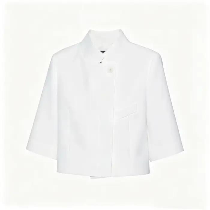 Blazer court noir pour femme, nouvelle collection printemps, manteau simple boutonnage avec épaulett
