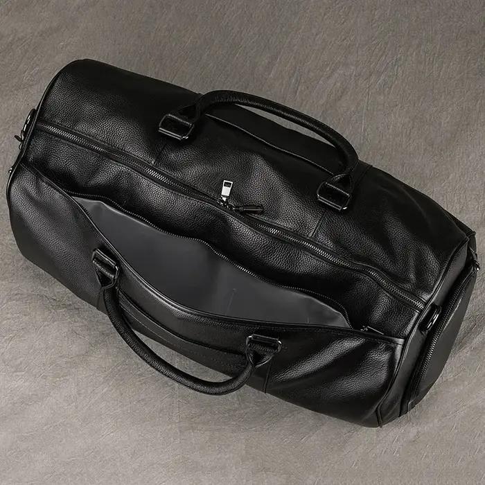 Sac de voyage en cuir de nouveau design à la mode, sac de sport en peau de vache souple, sac de voya