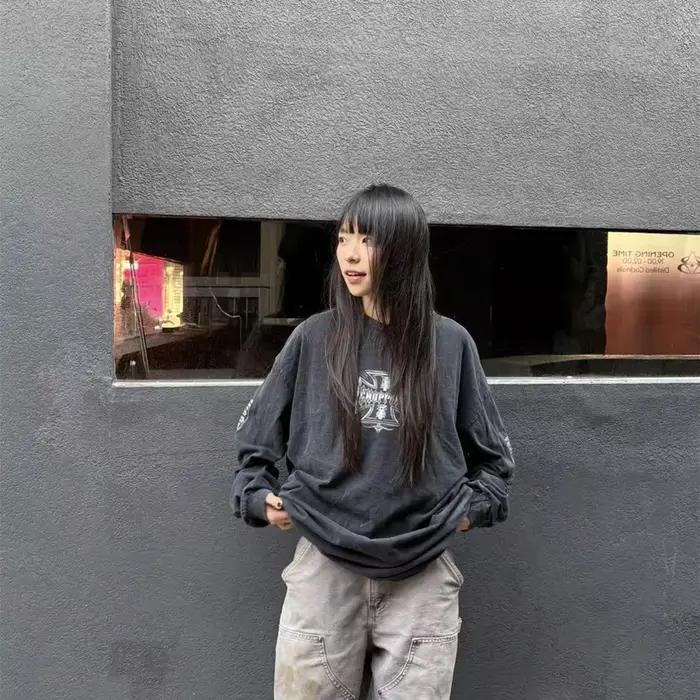 Yao mode Streetwear luxe Vintage ample Baggy haute rue Sport automne haute qualité coton à manches l