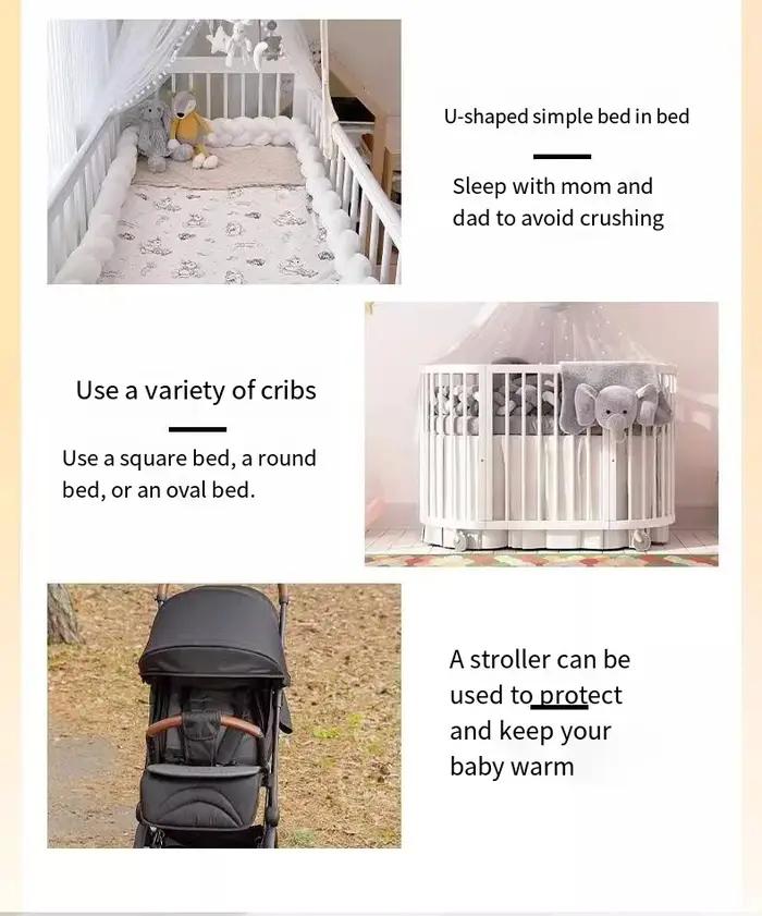Natte lit bébé pare-chocs 2m 3m protection coussins mobile bleu décoration chambre livraison gratuite